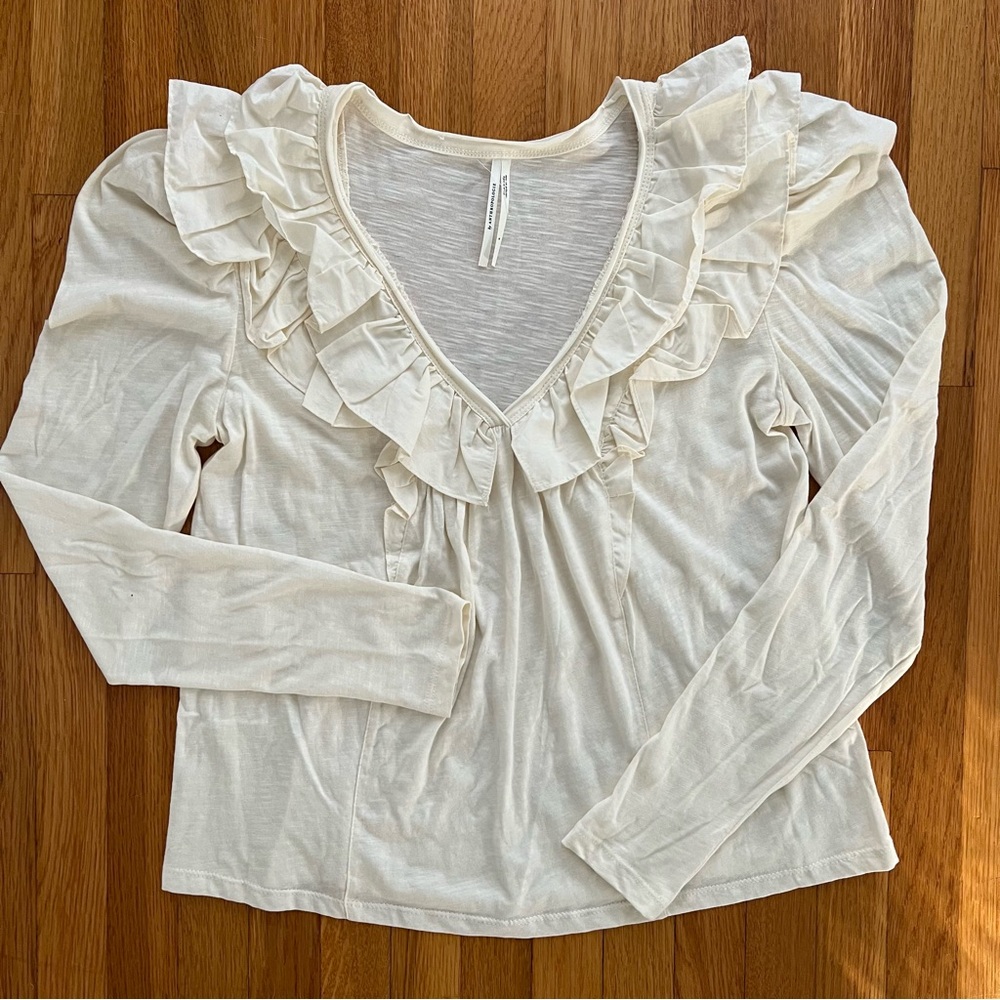 Anthropologie Ruffled V-Neck Top, Small - Picture 4 of 8